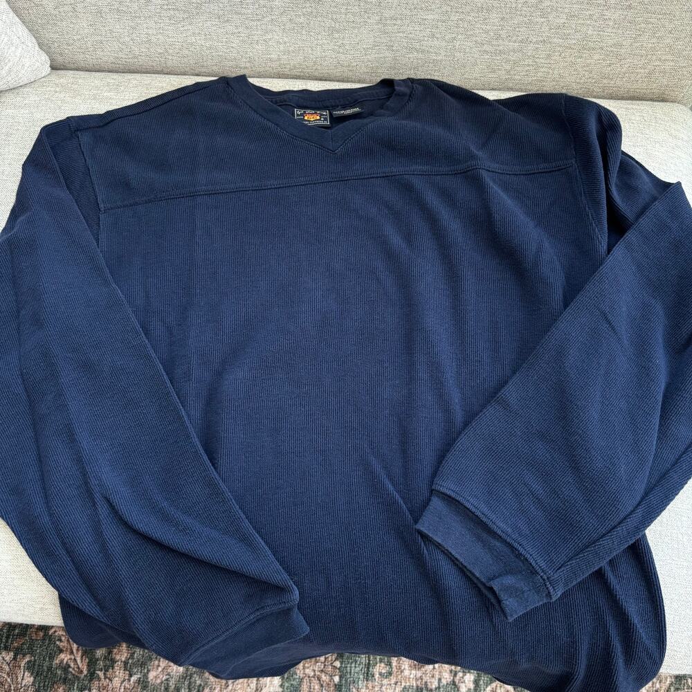 Vintage 1990s Route 66 Men's V Neck Sweater Size Large 100% Cotton